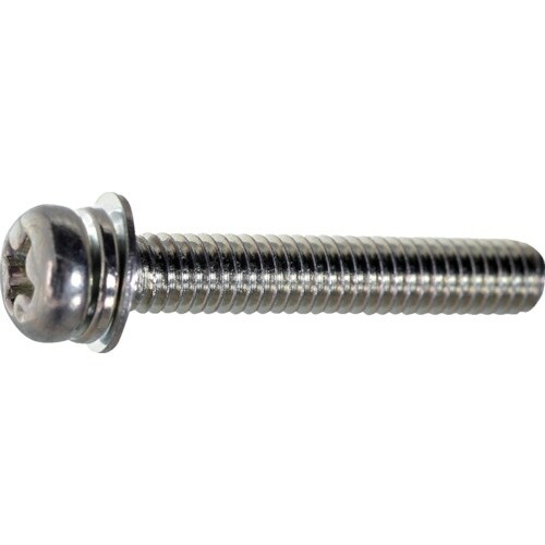 TRUSCO ナベ頭座金組込ねじ P=4 三価白