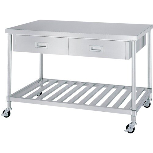 シンコー ステンレス(SUS304)作業台両面引出