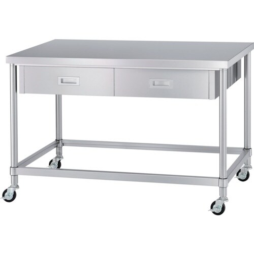 シンコー ステンレス(SUS304)作業台両面引出