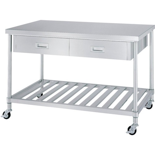 シンコー ステンレス(SUS304)作業台両面引出