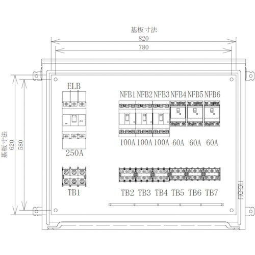 セフティー 仮設動力分電盤 P250−N6 6回路