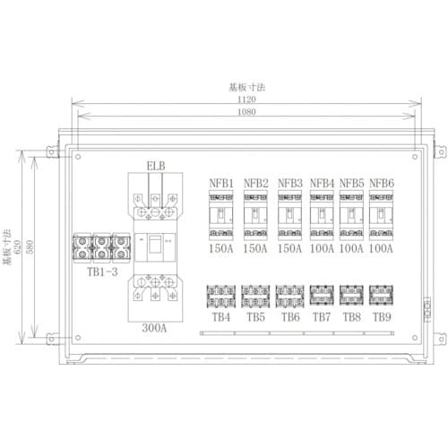 セフティー 仮設動力分電盤 P300−N6 6回路