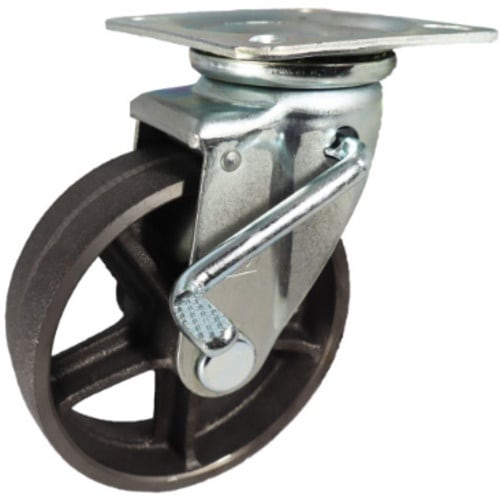 ヨドノ 鋳鉄車輪(ベアリングなし) プレス製自在金