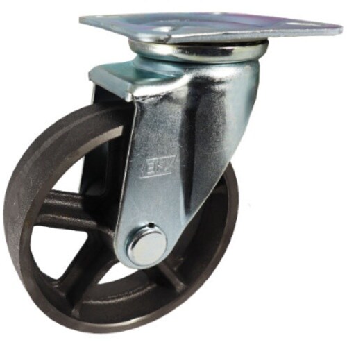 ヨドノ 鋳鉄車輪(ベアリングなし) プレス製自在金