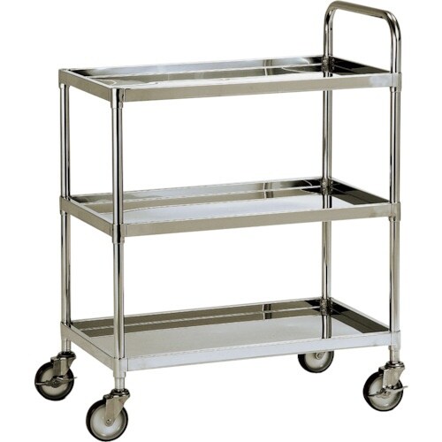 テックサス ステンレスワゴン3段タイプ(皿型タイプ