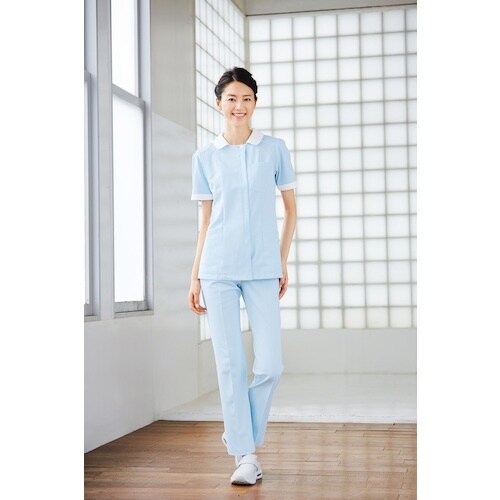 FOLK チュニック サックス×ホワイト 4L