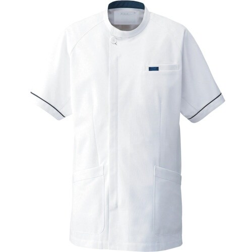 FOLK メンズ上衣 ホワイト×ネイビ LL