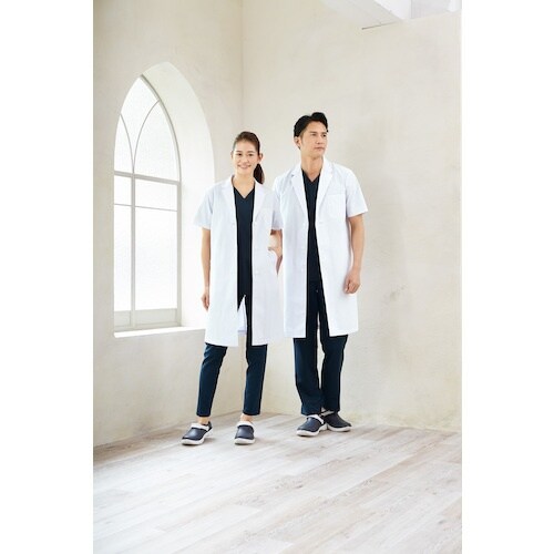 FOLK レディス診察衣シングル半袖 ホワイト E