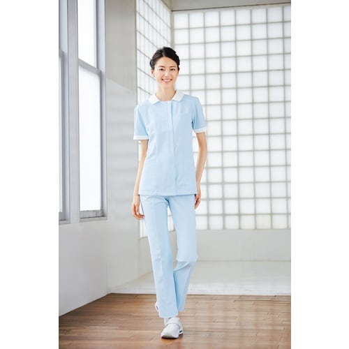 FOLK チュニック サックス×ホワイト L