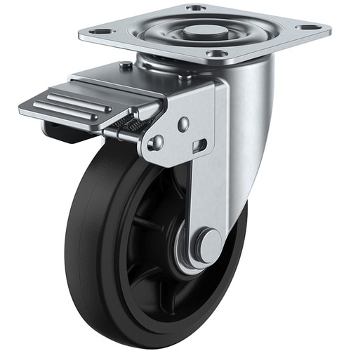 ユーエイ プレート式 自在 キャスター ゴム 車輪