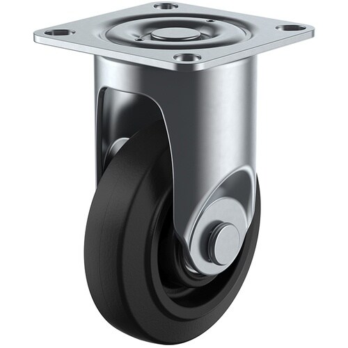 ユーエイ プレート式 固定 キャスター ゴム 車輪