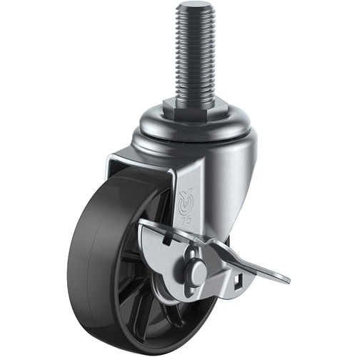ユーエイ ねじ込み式 自在 キャスター 黒ナイロン