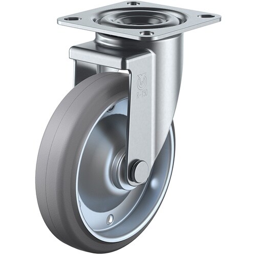 ユーエイ プレート式 自在 キャスター グレーゴム