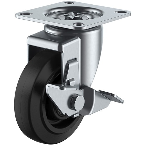 ユーエイ プレート式 自在 キャスター ゴム 車輪