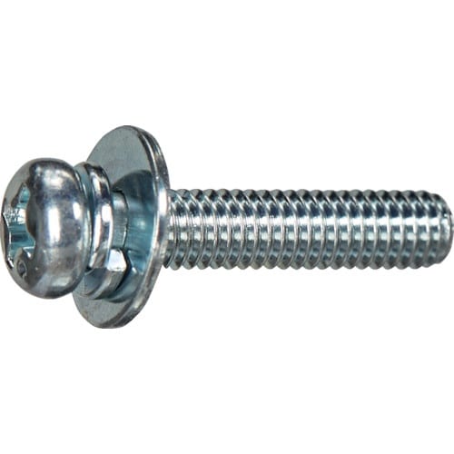 TRUSCO ナベ頭座金組込ねじ P=3 三価白