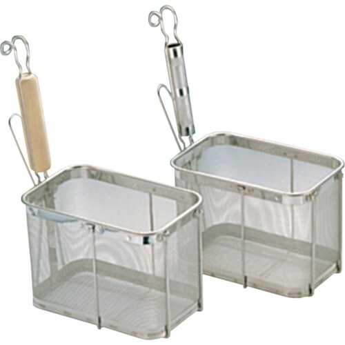 エムテートリマツ 18−8角型うどん揚木柄縦型深型