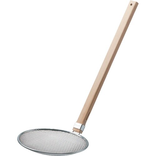 エムテートリマツ 木柄ソバ揚厚網18cm