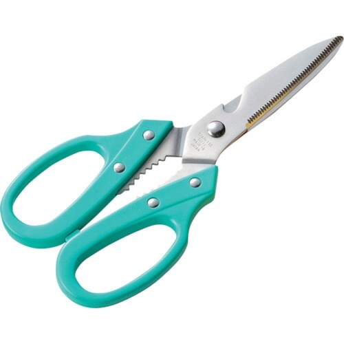 エムテートリマツ カラーハンドル キッチン鋏(緑)