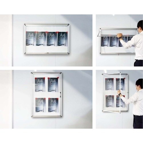 馬印 扉付スリム掲示板(壁付)