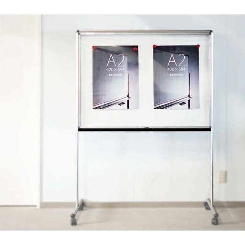 馬印 扉付スリム掲示板(脚付)