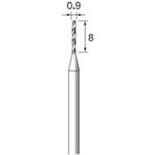 アルゴファイル 超硬ドリル Φ0.9X8mm Φ3