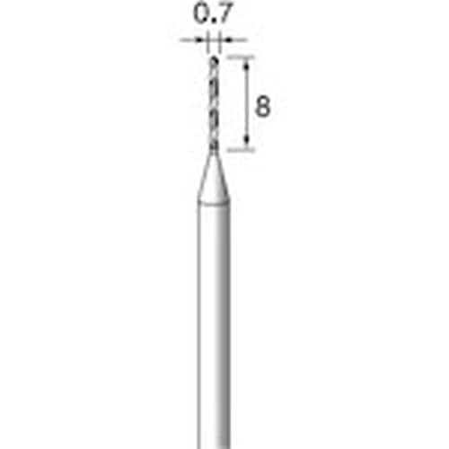 アルゴファイル 超硬ドリル Φ0.7X8mm Φ3