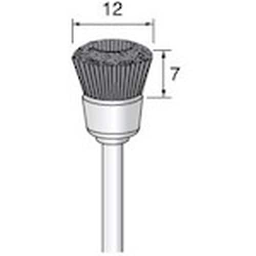 アルゴファイル 毛ブラシカップ型ブタ毛黒 Φ12X
