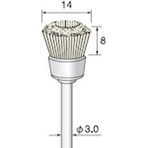 アルゴファイル 毛ブラシカップ型ヤギ毛白 Φ14X