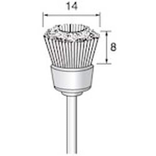 アルゴファイル 毛ブラシカップ型ブタ毛白 Φ14X