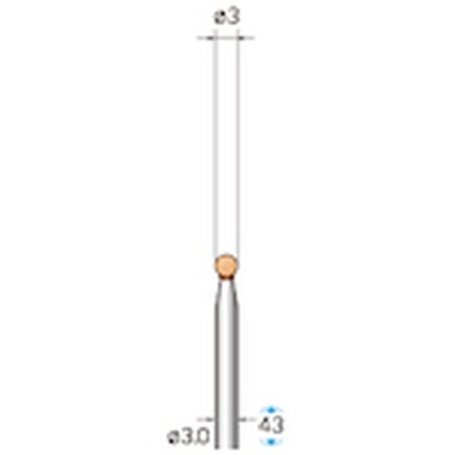ナカニシ 軸付砥石 10本入 球型 φ3×軸φ3