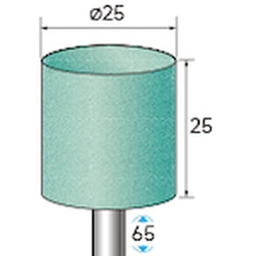 ナカニシ 軸付砥石 10本入 円筒型 φ25×25