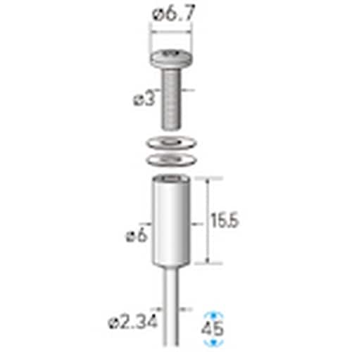 ナカニシ マンドレール 3本入 ねじ径φ3×軸φ2