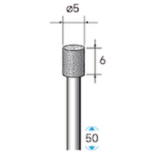 ナカニシ 天然ダイヤモンドバー 円筒型 φ5×6×