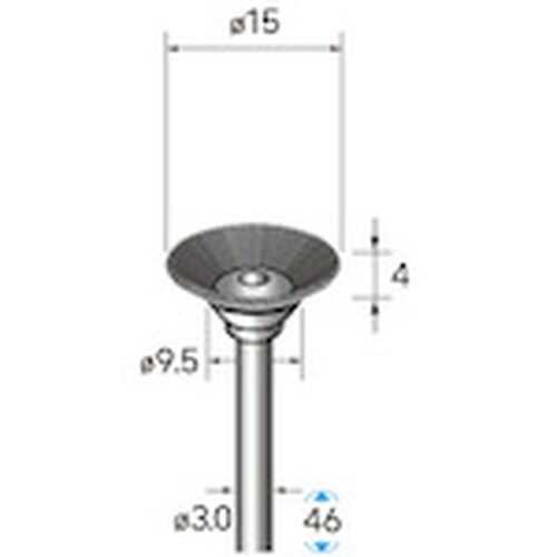ナカニシ 硬鋼ブラシ ベベル 5本入 φ15×4×