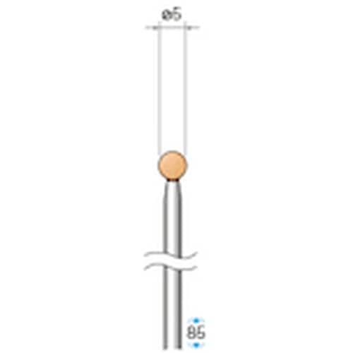 ナカニシ 軸付砥石 10本入 球型 φ5×軸φ3