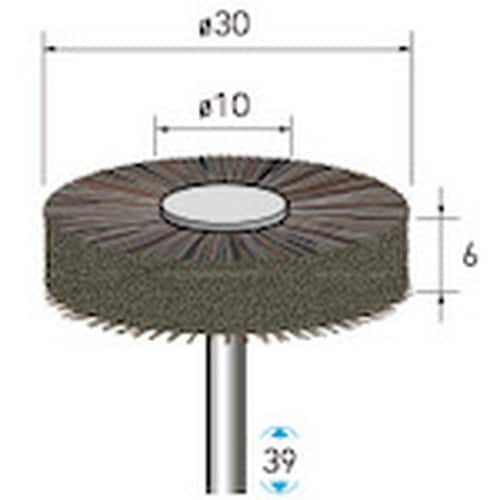 ナカニシ 馬毛ブラシ ホイール 5本入 φ30×6