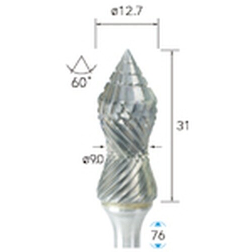ナカニシ ひょうたん型超硬カッター φ12.7×3
