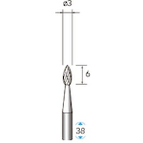 ナカニシ 超硬カッター 雫型 φ3×6×軸φ3