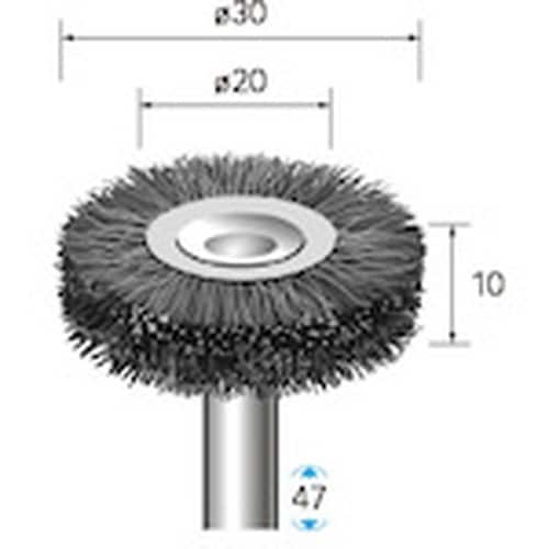 ナカニシ 硬鋼ブラシ ホイール φ30×10×軸φ