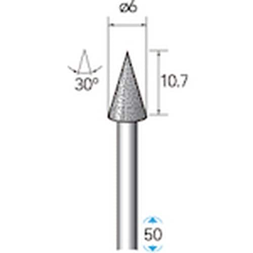 ナカニシ 天然ダイヤモンドバー テーパー型 φ6×