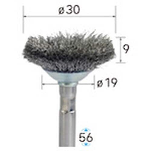 ナカニシ ステンレスブラシ ベベル φ30×9×軸