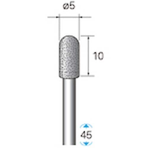 ナカニシ 天然ダイヤモンドバー 円筒先丸型 φ5×