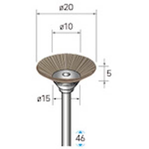 ナカニシ 馬毛ブラシ ベベル 5本入 φ20×5×