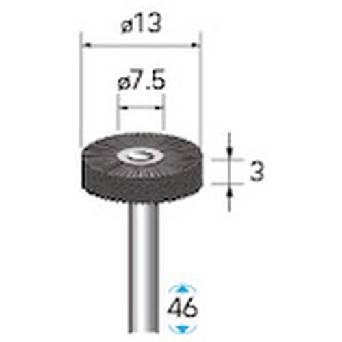 ナカニシ 馬毛ブラシ ホイール 3本入 φ13×3