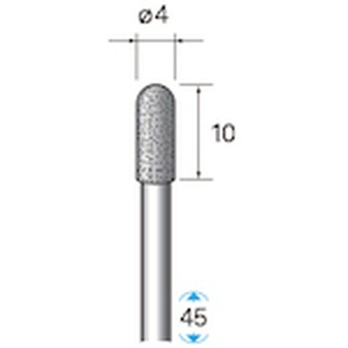 ナカニシ 天然ダイヤモンドバー 円筒先丸型 φ4×