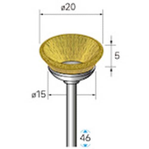 ナカニシ 真鍮ブラシ ベベル 5本入 φ20×7×