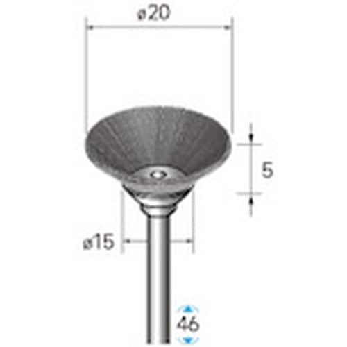ナカニシ 硬鋼ブラシ ベベル 5本入 φ20×7×