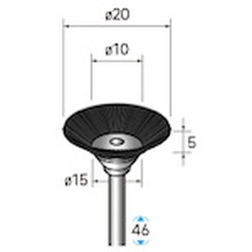 ナカニシ 馬毛ブラシ ベベル 5本入 φ20×5×