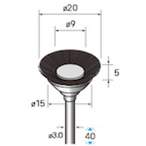 ナカニシ 馬毛ブラシ ベベル 3本入 φ20×5×