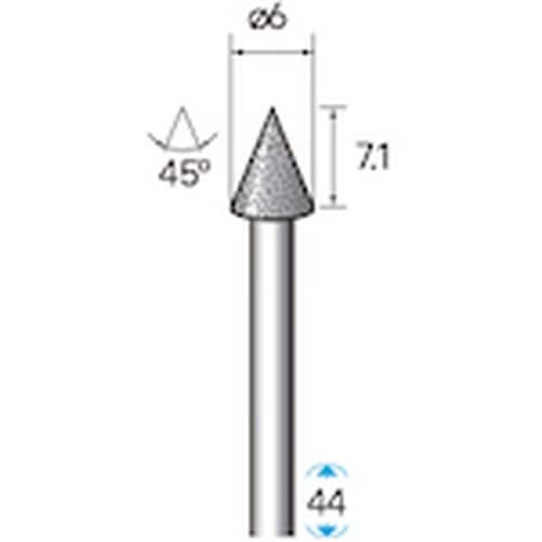 ナカニシ 天然ダイヤモンドバー テーパー型 φ6×